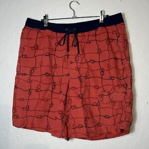 LL Bean Men's Board Shorts Swim Trunks Red Lined Size Large‎ L. ✅ (239)